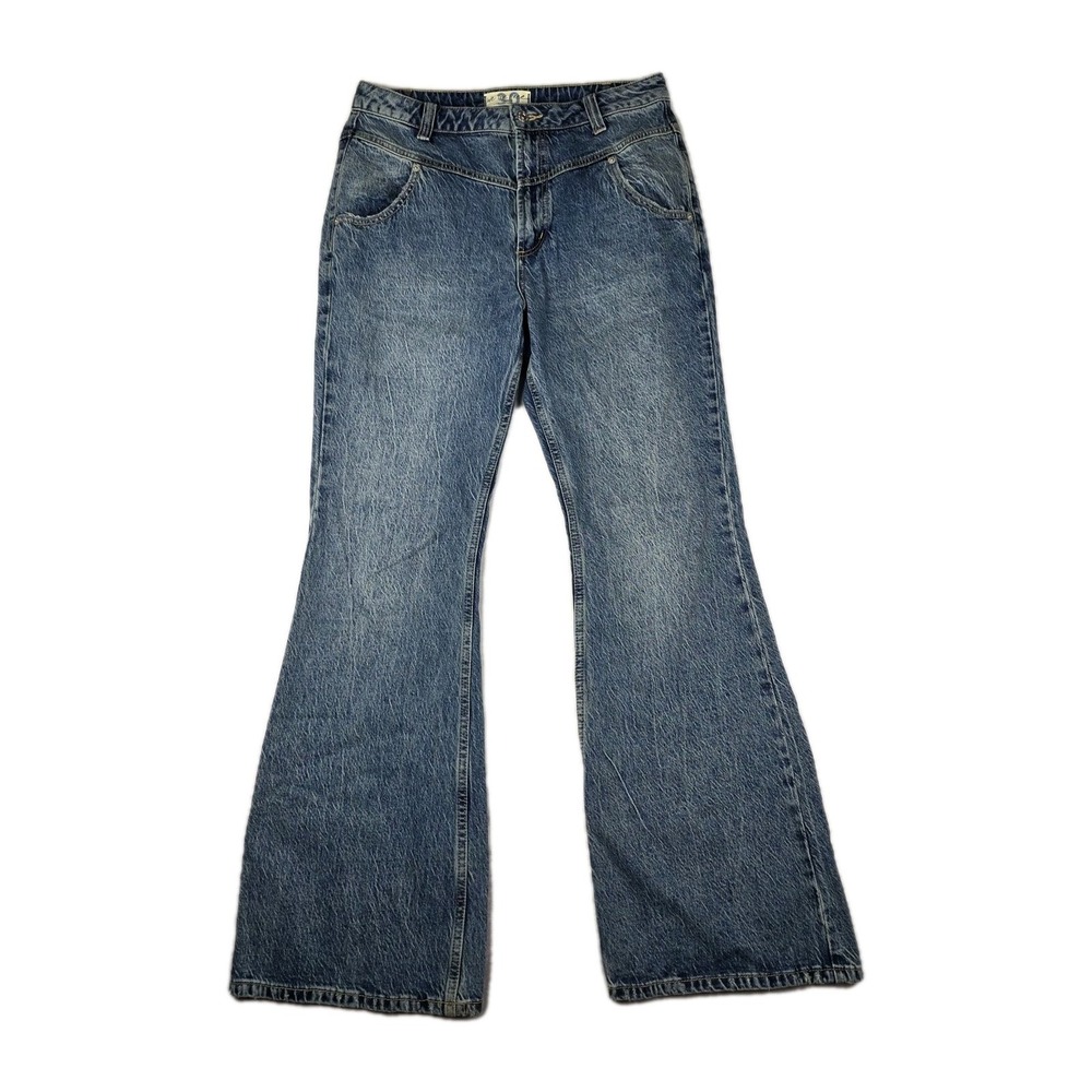We The‎ Free Jeans Free People Womens Size 30 Naomi Flare Blue Denim Pants